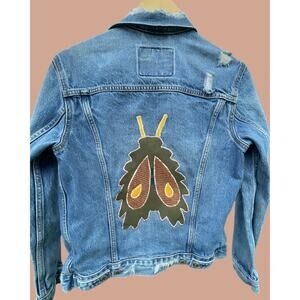 Small Upcycled Levi Moth Jean Jacket Denim